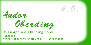 andor oberding business card